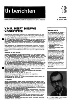 Voorzijde van magazine: TH berichten 18 - 6 januari 1970