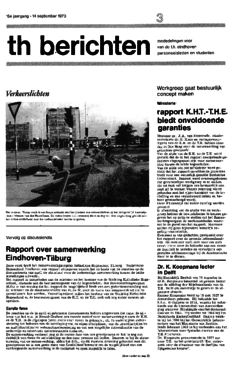 Voorzijde van magazine: TH berichten 3 - 14 september 1973