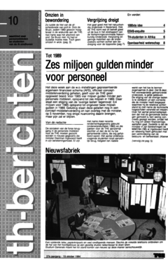 Voorzijde van magazine: TH berichten 10 - 19 oktober 1984