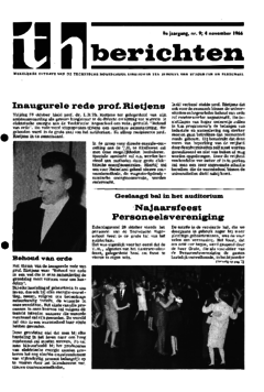 Voorzijde van magazine: TH berichten 9 - 4 november 1966