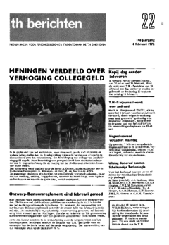 Voorzijde van magazine: TH berichten 22 - 4 februari 1972