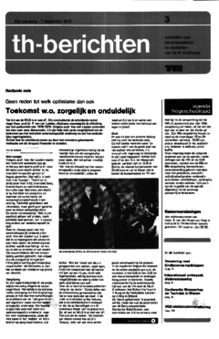 Voorzijde van magazine: TH berichten 3 - 7 september 1979