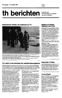 Voorzijde van magazine: TH berichten 13 - 14 november 1975