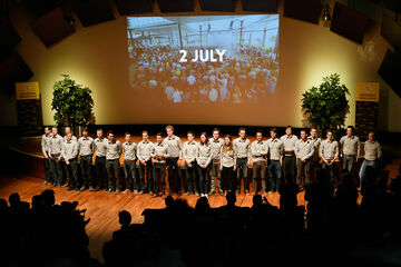 Het Solar Team Eindhoven 2015 presenteert zichzelf en het nieuwe ontwerp. Foto | Bart van Overbeeke