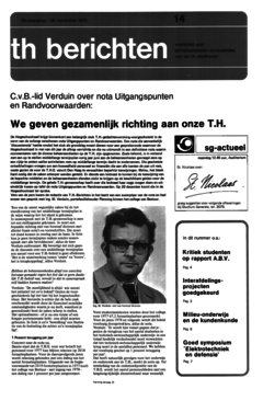 Voorzijde van magazine: TH berichten 14 - 26 november 1976