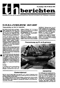 Voorzijde van magazine: TH berichten 20 - 10 februari 1967