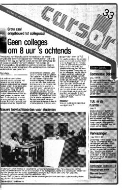 Voorzijde van magazine: Cursor 33 - 8 mei 1987