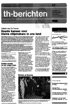 Voorzijde van magazine: TH berichten 22 - 1 februari 1980