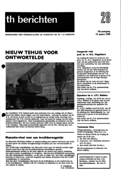 Voorzijde van magazine: TH berichten 28 - 13 maart 1970