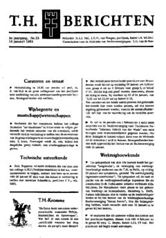 Voorzijde van magazine: TH berichten 15 - 18 januari 1963