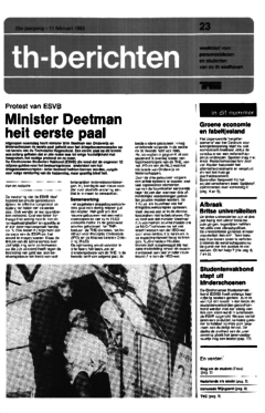 Voorzijde van magazine: TH berichten 23 - 11 februari 1983