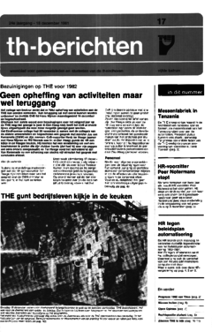 Voorzijde van magazine: TH berichten 17 - 18 december 1981