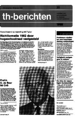 Voorzijde van magazine: TH berichten 20 - 29 januari 1982