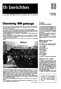 Voorzijde van magazine: TH berichten 33 - 9 mei 1969