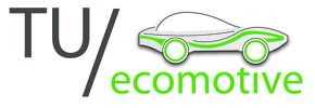 Het logo van team TU/ecomotive. tu/ecomotive elektrische auto
