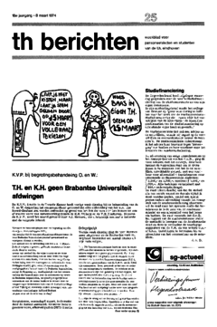 Voorzijde van magazine: TH berichten 25 - 8 maart 1974