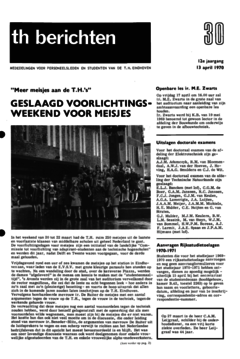 Voorzijde van magazine: TH berichten 30 - 13 april 1970