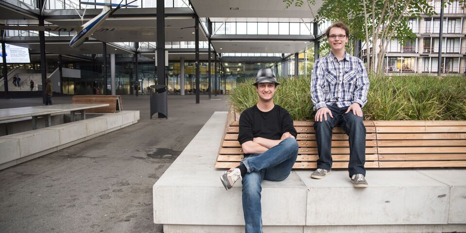 Avans-studenten Conno Boel (links) en Jasper van Meer. Foto | Ilse Wolf