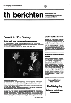 Voorzijde van magazine: TH berichten 9 - 20 oktober 1972