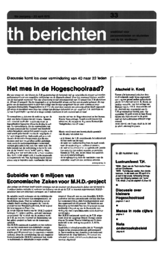 Voorzijde van magazine: TH berichten 33 - 23 april 1976