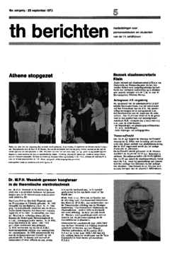 Voorzijde van magazine: TH berichten 5 - 28 september 1973