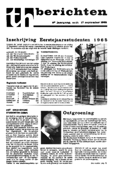 Voorzijde van magazine: TH berichten 2 - 17 september 1965