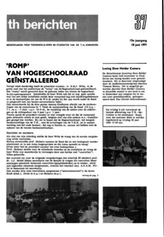 Voorzijde van magazine: TH berichten 37 - 18 juni 1971