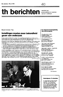 Voorzijde van magazine: TH berichten 40 - 28 juni 1974