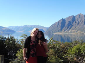 At Lake Wanaka. Merlijn is the one on the left.