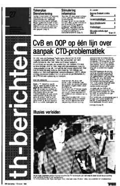 Voorzijde van magazine: TH berichten 27 - 16 maart 1984