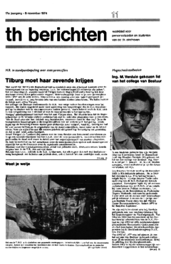 Voorzijde van magazine: TH berichten 11 - 8 november 1974