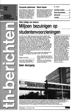 Voorzijde van magazine: TH berichten 12 - 8 november 1985