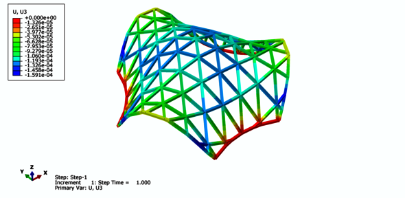 A rendering of the gridshell. 