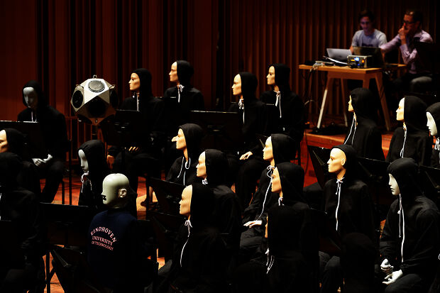 Mannequin orchestra test stage acoustics