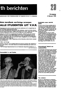 Voorzijde van magazine: TH berichten 23 - 6 februari 1970