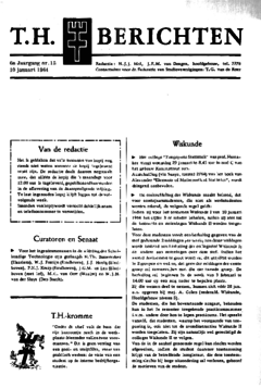 Voorzijde van magazine: TH berichten 15 - 10 januari 1964