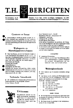 Voorzijde van magazine: TH berichten 9 - 15 november 1963