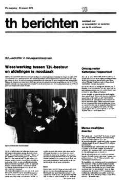 Voorzijde van magazine: TH berichten 18 - 10 januari 1975