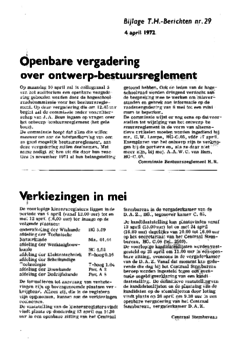 Voorzijde van magazine: TH berichten 29 bijlage - 4 april 1972