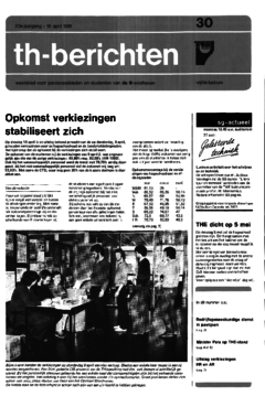 Voorzijde van magazine: TH berichten 30 - 16 april 1981