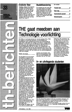 Voorzijde van magazine: TH berichten 33 - 2 mei 1986