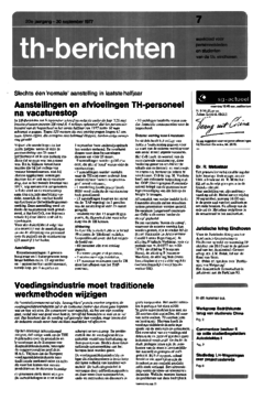 Voorzijde van magazine: TH berichten 7 - 30 september 1977