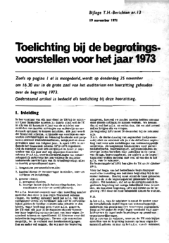 Voorzijde van magazine: TH berichten 13 bijlage - 19 november 1971