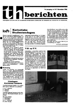 Voorzijde van magazine: TH berichten 14 - 9 december 1966