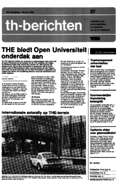 Voorzijde van magazine: TH berichten 37 - 10 juni 1983