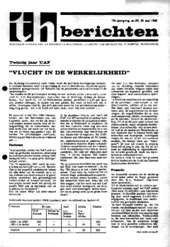 Voorzijde van magazine: TH berichten 37 - 31 mei 1968