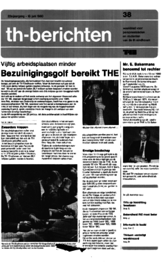 Voorzijde van magazine: TH berichten 38 - 13 juni 1980