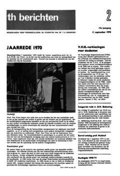 Voorzijde van magazine: TH berichten 2 - 11 september 1970