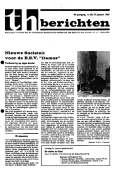 Voorzijde van magazine: TH berichten 18 - 27 januari 1967
