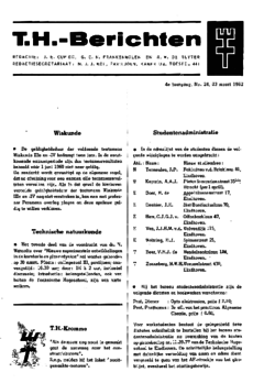 Voorzijde van magazine: TH berichten 24 - 23 maart 1962